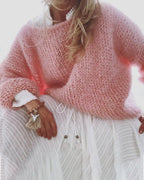 R&B | Einfarbiger Lockerer Freizeitpullover
