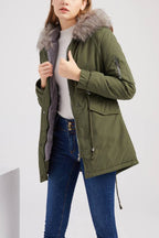 R&B | Winter warmer Fleece-Mantel mit Baumwoll-Steppjacke