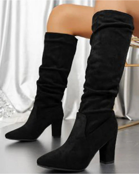 R&B | Stylische Damen Stiefel mit Hohen Absätzen In Uni Farbe