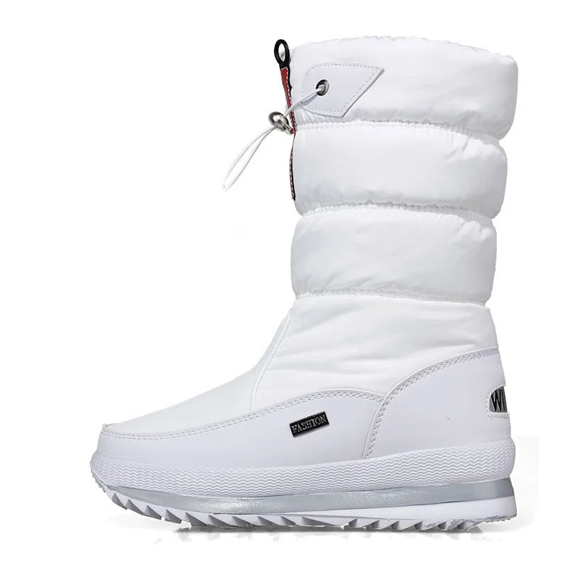 R&B | Damen Wasserdichte Mid-Calf Plüsch Stiefel