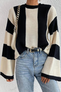 R&B | Glocke mit Kontraststreifen Pullover mit Strickärmeln