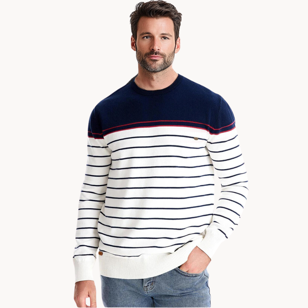R&B | Baumwollpullover mit Streifenmuster