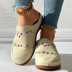 Bestickte Vintage-Blumen Hausschuhe R&B