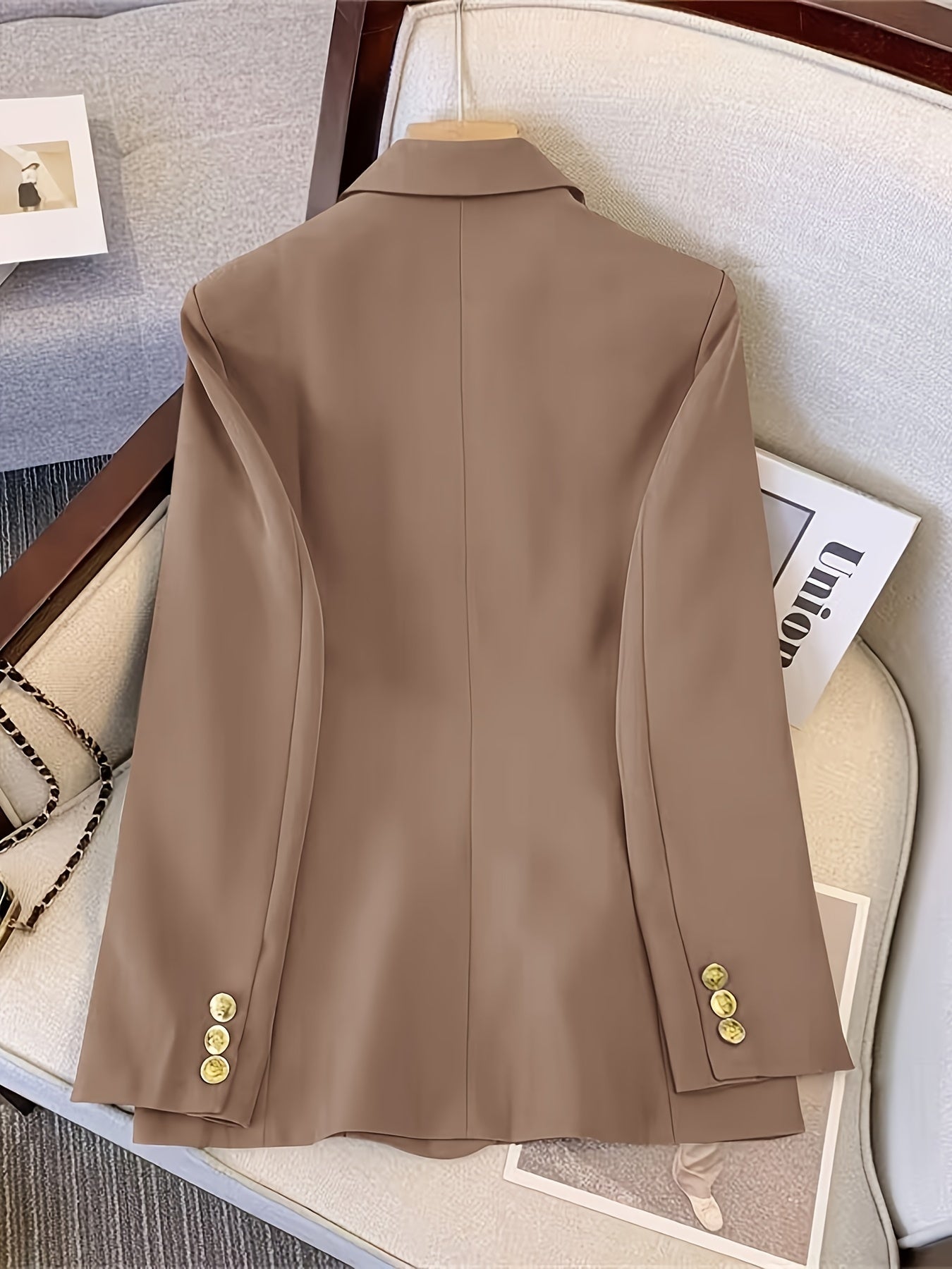 R&B | Eleganter Slim Fit Damenblazer Mit Goldenen Knöpfen