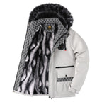R&B | Herrenjacke mit Abnehmbarer, Pelzgefütterter Kapuze