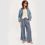 R&B | Gestreifte Hose mit weitem Bein