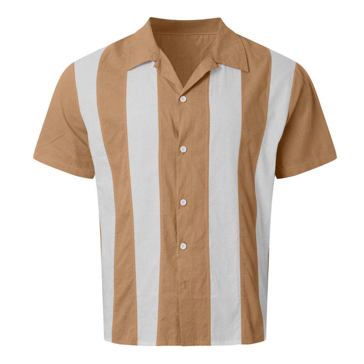 R&B | Vintage Kontrast gestreiftes Spleißhemd