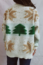 R&B | Weihnachtsmuster Gestrickter Rundhalsausschnitt Langarmpullover