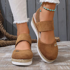 R&B | Damen Sandalen Auf Plattform: Rutschfest, Geschlossene Zehe, Elastischer Riemen
