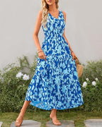 R&B | Kleid mit V-Ausschnitt und elastischer Taille