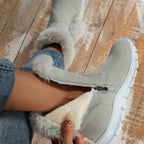 Stilvolle Winterstiefel mit Fellbesatz und Schnallen R&B R&B