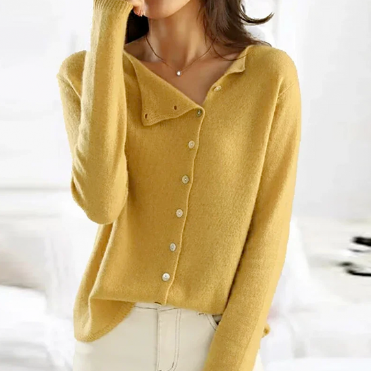 R&B | Knopfverschluss runder Hals Cardigan