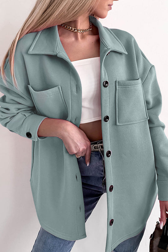 R&B | Oversized Hemdbluse mit Großen Taschen Polyester Minimalistisch und Stilvoll