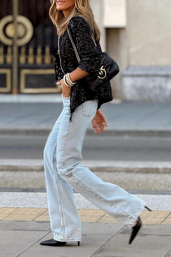 R&B | Mode klassische Paillettenjacke