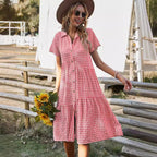 R&B | Hemdkragen kariertes Kleid