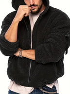 R&B Teddyjacke mit Reißverschluss für Männer
