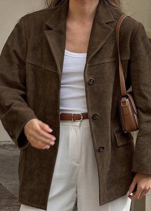 R&B | Samt Wildlederjacke mit Retro-Revers