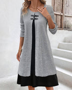 R&B | Rippenkleid mit Langen Ärmeln