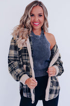 R&B | Karierter Teddyjacke mit Sherpa Polyester-mischung Warm und Bequem