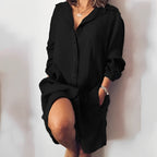 Langärmeliges Baumwoll-Kleid