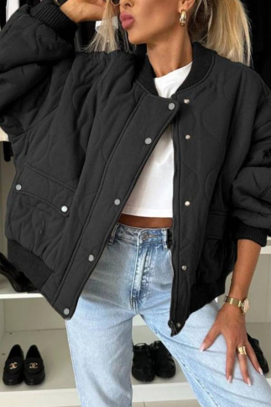 R&B | Kragen Snap Down Langarmjacke