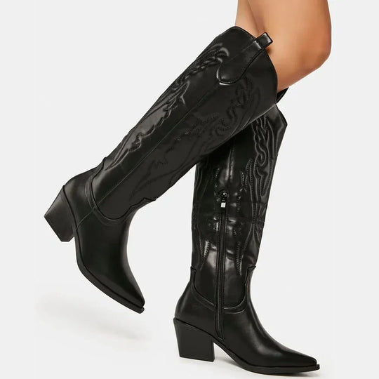 Elegante Warme Western Klassische Damen Kniehoch Boots R&B