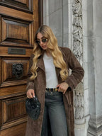 R&B | Eleganter Lange Wildledermantel