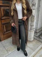 R&B | Eleganter Lange Wildledermantel