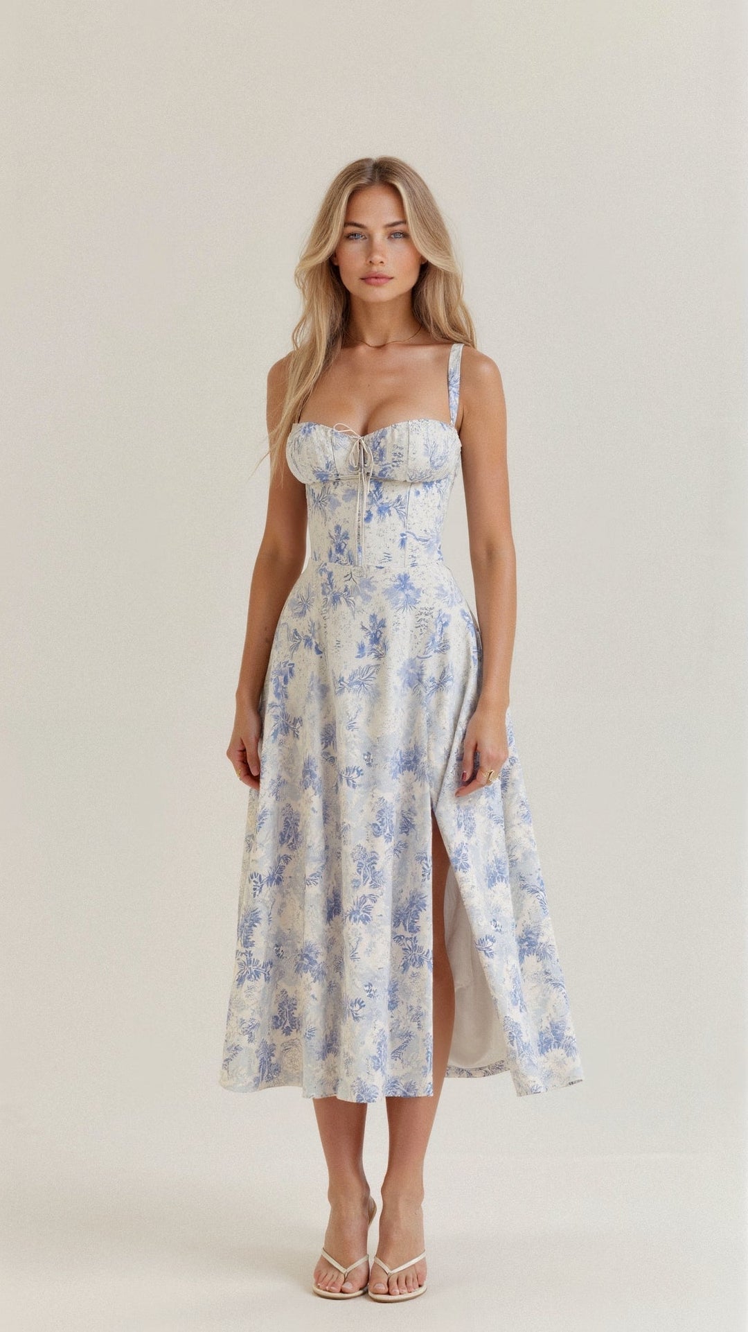 R&B | Sommerliches Midi Kleid mit Trägern & Schlitz Luftig, Elegant & Perfekt für Warme Tage