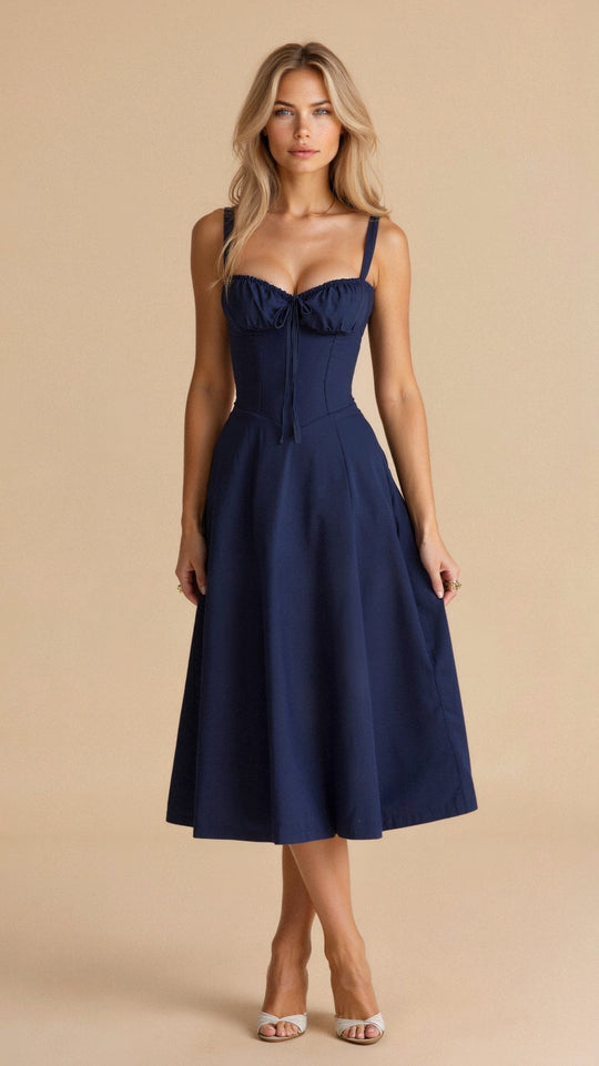 R&B | Sommerliches Midi Kleid mit Trägern & Schlitz Luftig, Elegant & Perfekt für Warme Tage