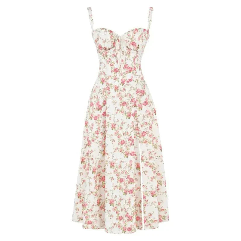 R&B | Sommerliches Midi Kleid mit Trägern & Schlitz Luftig, Elegant & Perfekt für Warme Tage