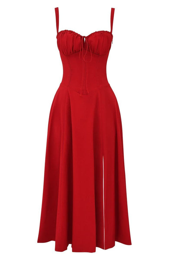 R&B | Sommerliches Midi Kleid mit Trägern & Schlitz Luftig, Elegant & Perfekt für Warme Tage
