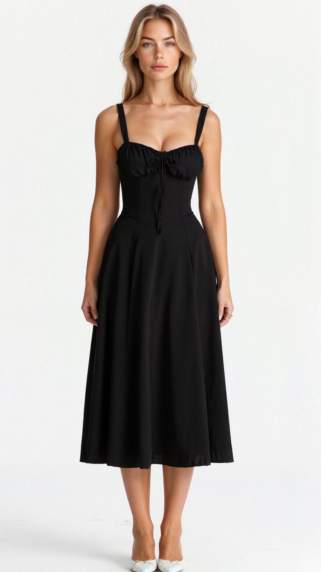 R&B | Sommerliches Midi Kleid mit Trägern & Schlitz Luftig, Elegant & Perfekt für Warme Tage