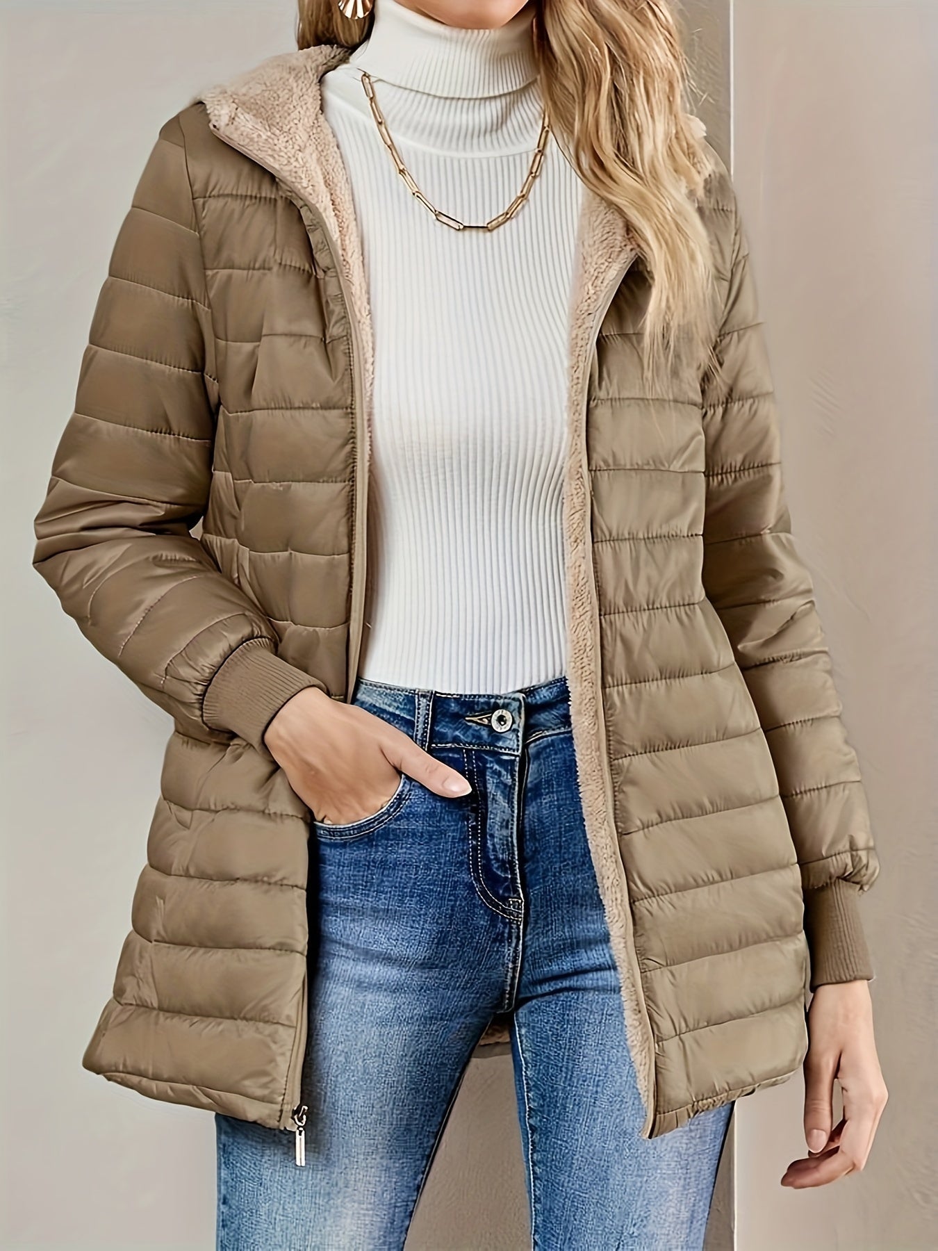 R&B | Fleece Gefütterte Jacke mit Reißverschluss