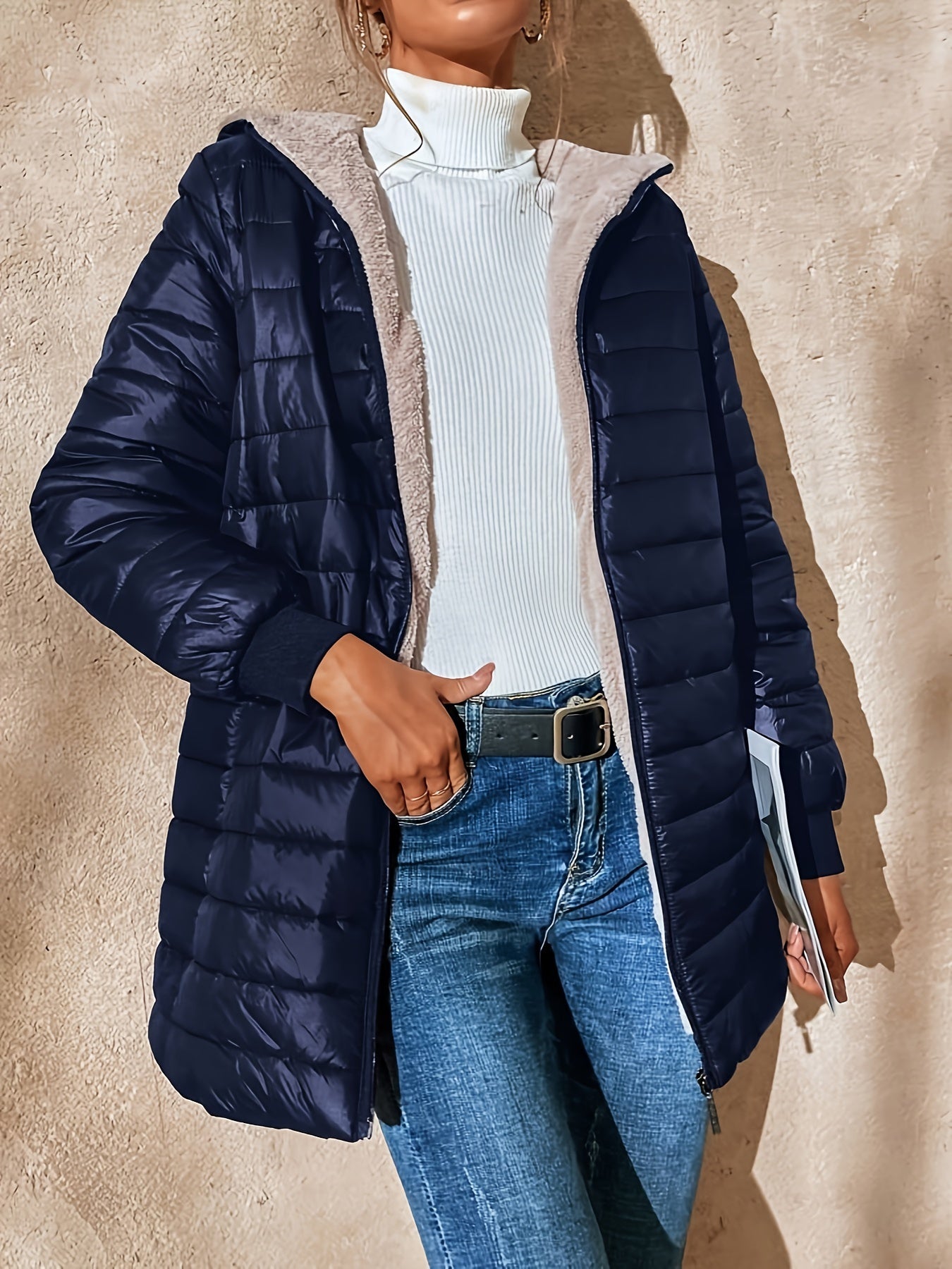 R&B | Fleece Gefütterte Jacke mit Reißverschluss