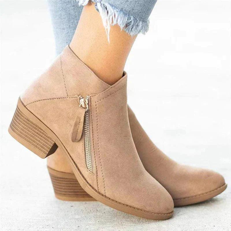 R&B | Stiefeletten Niedriger Blockabsatz Reißverschluss Bequeme Passform