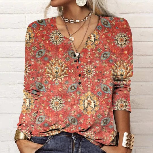 R&B | Bedruckte Bluse Im Ethno-Stil