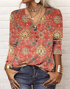 R&B | Bedruckte Bluse Im Ethno-Stil
