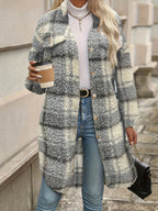 R&B | Karierter Knopfjacke mit Fuzzy Muster
