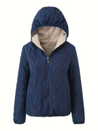 R&B | Gepolsterte Jacke mit Reißverschluss und Kapuze