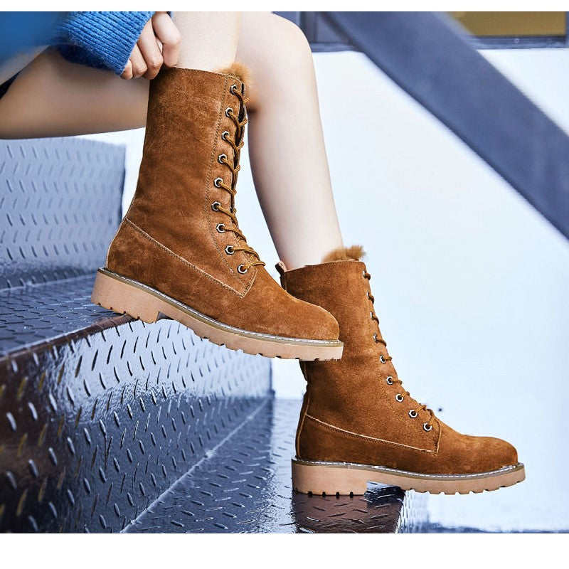 Sena Wildleder Damenstiefel | Qualitätsstiefel mit Schnürung R&B