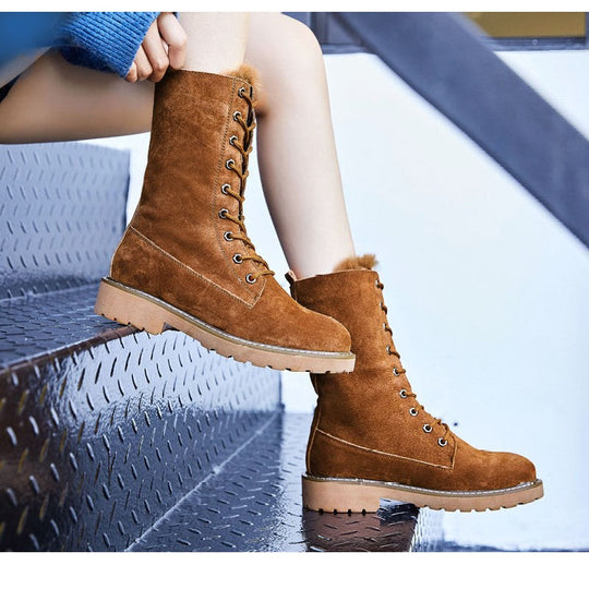 Sena Wildleder Damenstiefel | Qualitätsstiefel mit Schnürung R&B