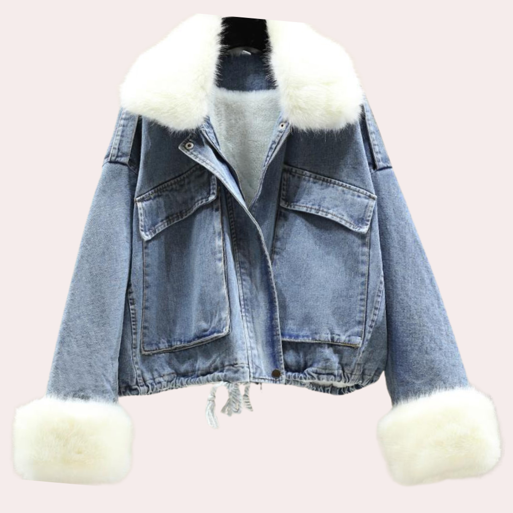 R&B | Moderne Daunenjacke aus Denim für Frauen für die Wintersaison