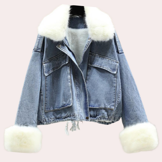 R&B | Moderne Daunenjacke aus Denim für Frauen für die Wintersaison