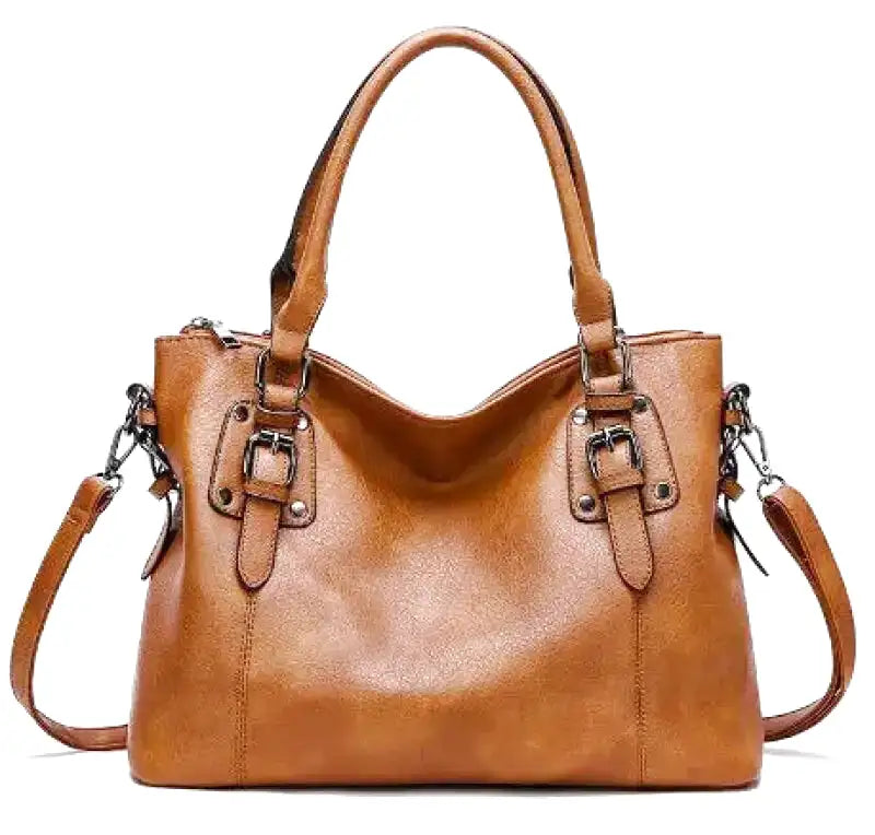 R&B – Vintage große Kapazität Handtasche aus weichem Material mit Schulterriemen