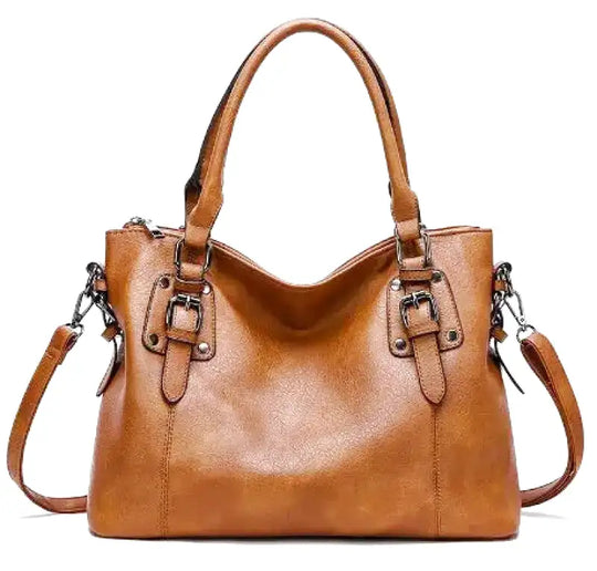 R&B – Vintage große Kapazität Handtasche aus weichem Material mit Schulterriemen