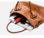 R&B | Vintage große Kapazität Handtasche aus weichem Material mit Schulterriemen