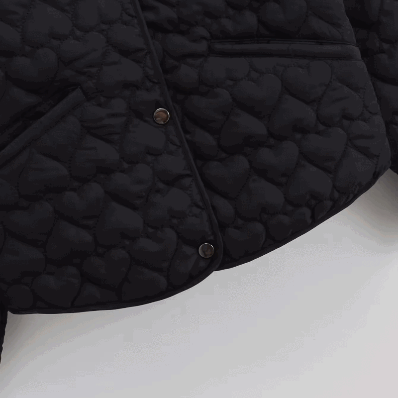 R&B | Steppjacke mit Herzen – Leichter Puffer mit Druckknöpfen
