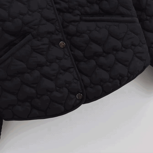 R&B | Steppjacke mit Herzen – Leichter Puffer mit Druckknöpfen