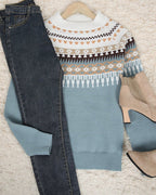 Stilvolle gebeizte Boho Pullover